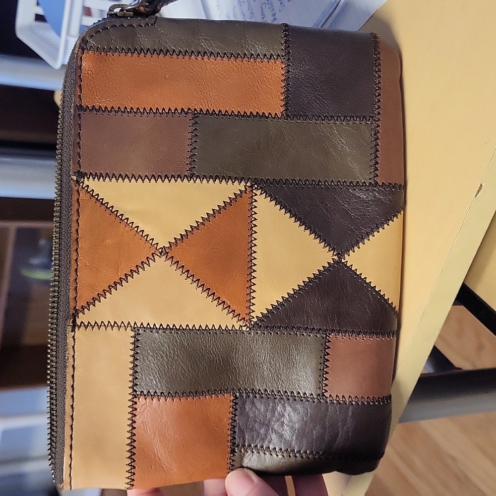 Patricia Nash patchwork leather clutch